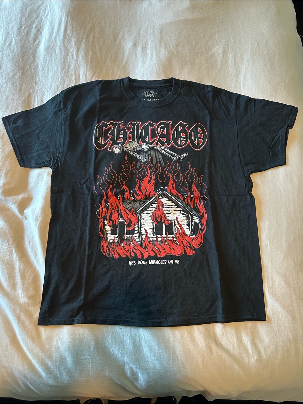 Mens Goat Crew Chicago Kanye West Donda Vintage Graphic T-Shirt - Black Size XL